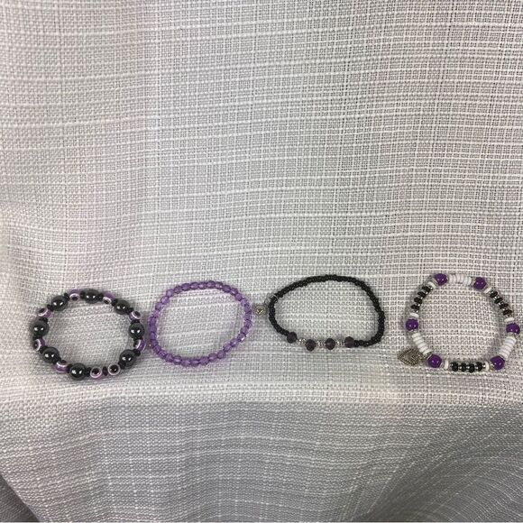 New 4 Bracelet Set Skyline Collection Purple Black Charm - Picture 2 of 10